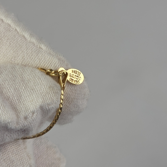 Women's Yellow Gold Plated Chain Bracelet 14KGE 8" Length Signed S. LIND - Picture 4 of 5